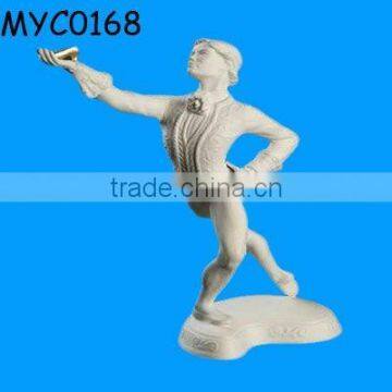 Hand carved man adult ballet dancer figurine