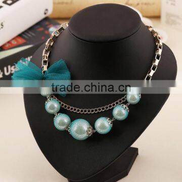 Last fashion jewelry for laddy,pearl chain necklace