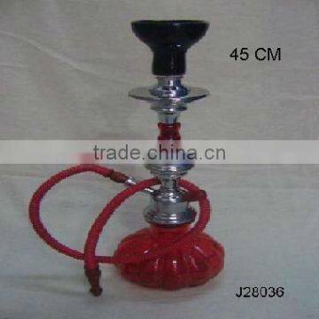 Red Colour Glass pumpkim shape base Hookah with metal and ceramic part