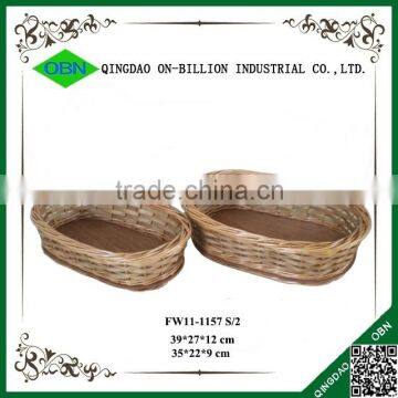 Custom Wood Chips and Willow Oval Heated French Bread Basket photo-2