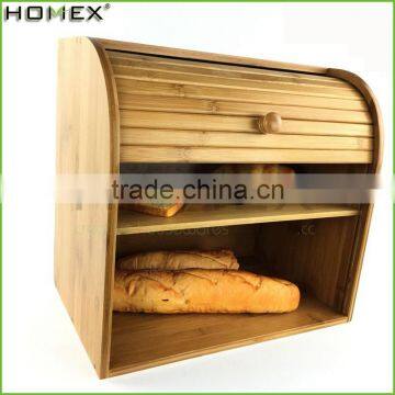 Bamboo bread display cabinet/bread box bamboo Homex-BSCI