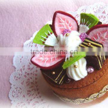 2017 hight quality new products hot sale interior home decoration handmade promotion felt happy birthday cake made in China