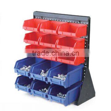 15 PCS Warehouse Stackable Plastic Bin Rack (202713)