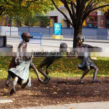 bronze casting foundry children playing in the garden bronze statues