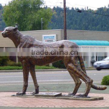 large outdoor copper sculptures metal bronze cheetah sculpture