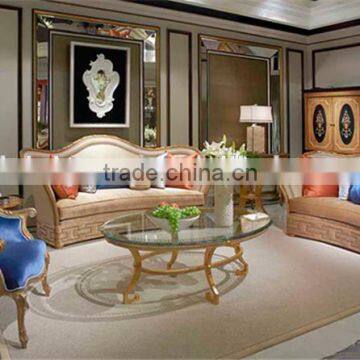 Handcarved Classic Elegant European Style Stripe Pattern Wood Console Table for Living Room and Dining Room BF12-05314d photo-3