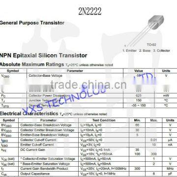 Audion 2N2222 0.6A 30V NPN Miniwatt Transistor TO-92 photo-2