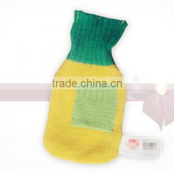 BS natural rubber hot water bottle yellow knitted cover