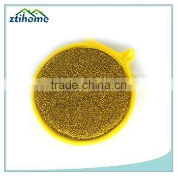 2 Pcs Sponge Metallic Dishcloths Round Scrubber Scouring Pad photo-3