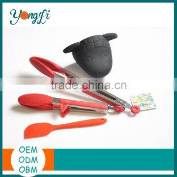 Chinese Eco-friendly Set of 6 Piece Different Types Food Silicone Kitchen Utensils Tools photo-5