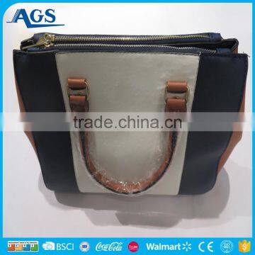 Double zippers tote bag custom printed fashion bag