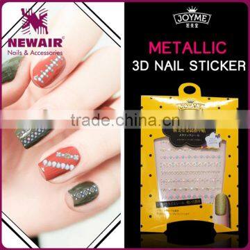 New Air 3D Metallic Gold And Silver Nail Stickers