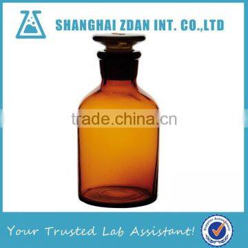 500ml Narrow Mouth Amber Glass Chemical Reagent Bottles With Ground-in Glass Stopper For Lab