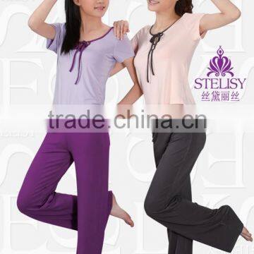 Top quality ladies gym wear,2 pieces top & pants yoga practice wear