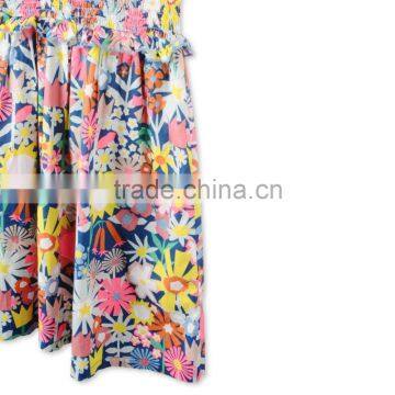 Bright Floral Collage Print Sleeveless Cotton Flower Girls Dress Boutique Girl Clothing Kids Party Dresses HSD5945 photo-5