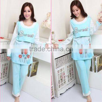 Summer Cool Color Maternity Breastfeeding Pajamas