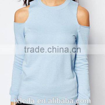 2016 Fashion Ladies Summer Crew Neck Cold Shoulder Sweatshirts photo-3