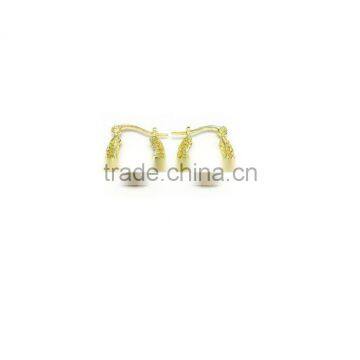 Artificial Brass Micron Finish Gold Plated Hoop Earrings