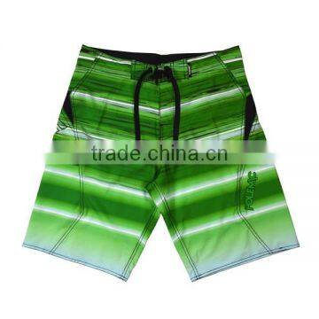 Green Stripe Design 4 -way Stretch Men's Shorts photo-2