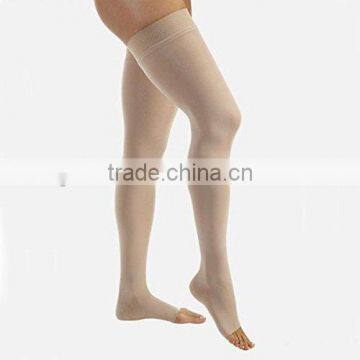 15-20 mmHg Open Toe Thigh Highs with Silicone Top Band Stocking