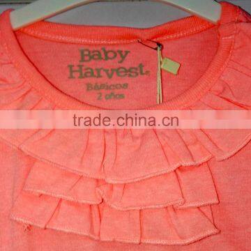Fashion Children Girl Fluorescent Color T-shirt With Puckering photo-3