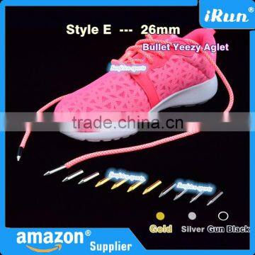 (MOQ:100pcs) Metal Shoe Lace Bullet Aglet- Set Of 4 - 26mm Repair Laces Or Pull Cords Bullet Aglets Tips - 3 Colour Choices Tips photo-6
