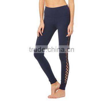 Unique Side Lace-up Details Interlace Legging High Waist Women's Yoga Pants photo-3