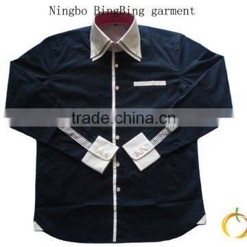 men's new brand double collar shirt