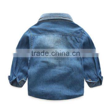 2017 Fashion Long Sleeve Shirt Kids Top Sale Denim Shirt Boy photo-2