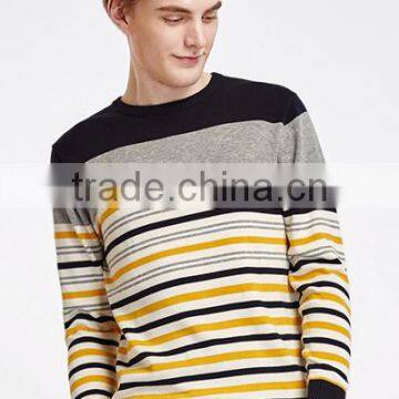 2017 Hot New Wool Boys Stripe Round Neck Pullover Custom Sweater for Men photo-3