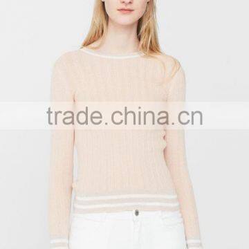 Ladies Branded Stylish Tight Thin Pullover Sweater From Shantou OEM Factory photo-2