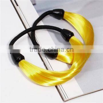 Chemical Fiber Hair Ties Round Yellow Elastic Hair Bands Wholesale photo-3