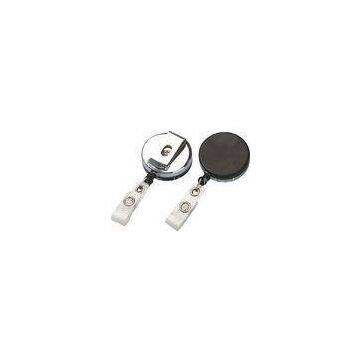 Plastic Chrome Plated Badge Reel 750mm - 900mm Retractable ID Badge Reels With OEM 30239