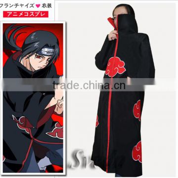 HOT Anime NARUTO Cosplay Costumes Akatsuki Ninja Uniform / Cloak HOODED