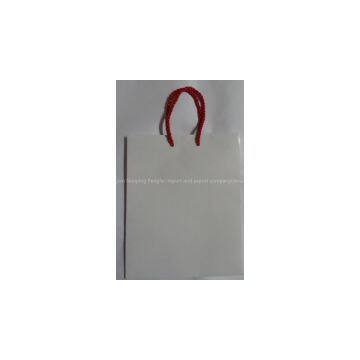 white glossy paper bag with triple twist handle