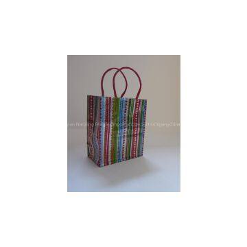 small hologram paper handle bag-stripe