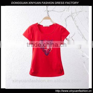 women cotton knitted short t shirt casual wearing ladies apparel factory wholesale