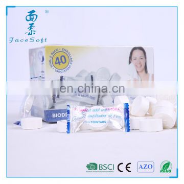 candy packing promotional nonwoven fabric compressed round mini coin disposable tissue for face clean towels or napkin