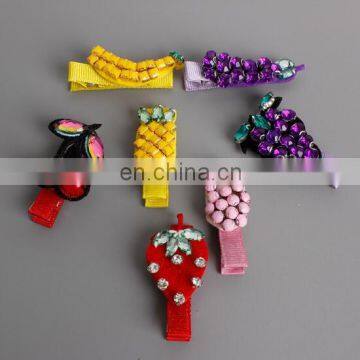 Baby Cute Fruit Hair Clips Cherry And Strawberry Ribbon Hair Clips For Baby Girl Gift