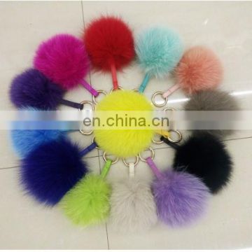 Wholesale Colorful Genuine Real Fox Fur Pompom 9-15cm Fox Fur Ball Pom Pom Women Winter Hat And Cap