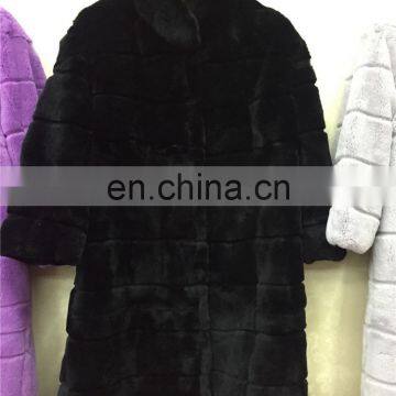 New Fashioned Rex Rabbit Fur Coat Whole Rabbit Fur Skin Women Clothes photo-4