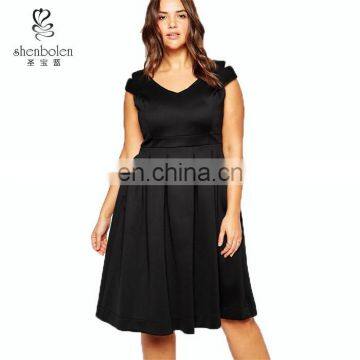 Cross Over Debutante elegant women casual prom Midi Casual Dress with cap sleeve