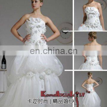 EB1219 Top lovely soft tulle lace over satin fishtail style wedding dress