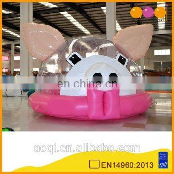 AOQI new design lovely pig round inflatable bouncer for kids