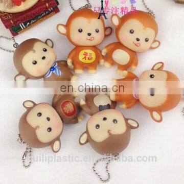 novelty animal monkey keychain, keychain with custom logo, 3d keychain for promotion