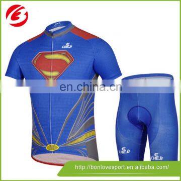 100% polyester bright cycling jersey /superman cycling jersey