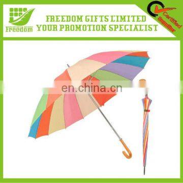 Colorful Auto Open Straight Rainbow Umbrella