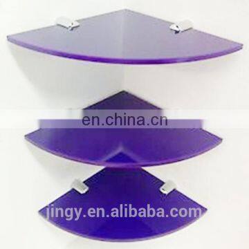 purple acrylic 3 tiers bathroom triangle shelf