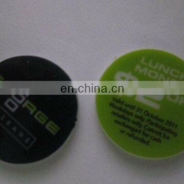 23MM plastic coin with customer logo