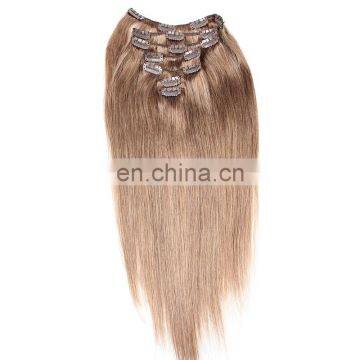 7pcs color 18 100% remy indian human hair hair clip in hair extensions